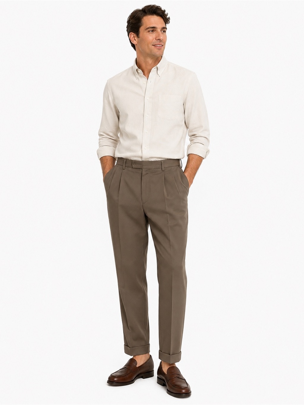 Norm Thompson 35x30 Microfiber Dress Pants Taupe